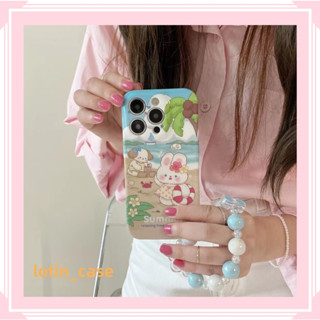 🎁ส่งของขวัญ🎁เคสไอโฟน สำหรับ 11 13 for iPhone Case 14 12 Pro Max แฟชั่น การ์ตูน โซ่มุก กันกระแทก ปกป้อง เคสโทรศัพท์