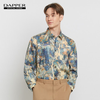 DAPPER เสื้อเชิ้ตแขนยาว Skyscraper Print สีเหลือง (BCLY1/067TP)