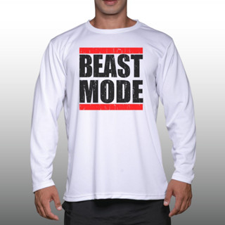 BEAST MODE เสื้อแขนยาวนักกล้าม  Men’s Bodybuilding Long Sleeve Athletic Gym Shirt