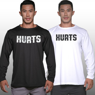 HURTS เสื้อแขนยาวนักกล้าม  Men’s Bodybuilding Long Sleeve Athletic Gym Shirt