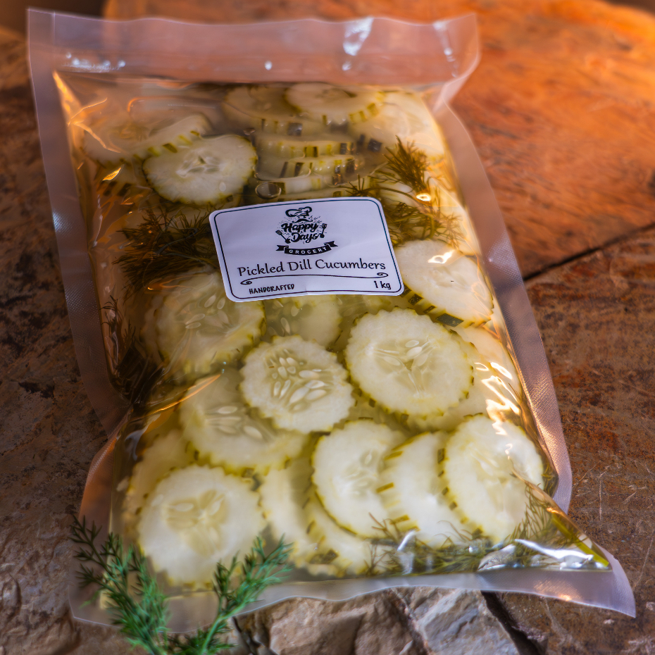 แตงกวาดองทำเอง 1 กิโลกรัม, น้ำหนักเนื้อ 500 กรัม, Pickled Dill Cucumbers 1kg, Dry wt. 500g