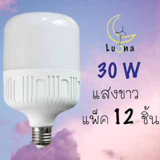 LED Bulb Day Light  หลอดไฟ หลอดแอลอีดี ประหยัดไฟ  หลอดLED  30w สีขาว แพ็ค 12 หลอด หลอดไฟ led แสงสีขาว