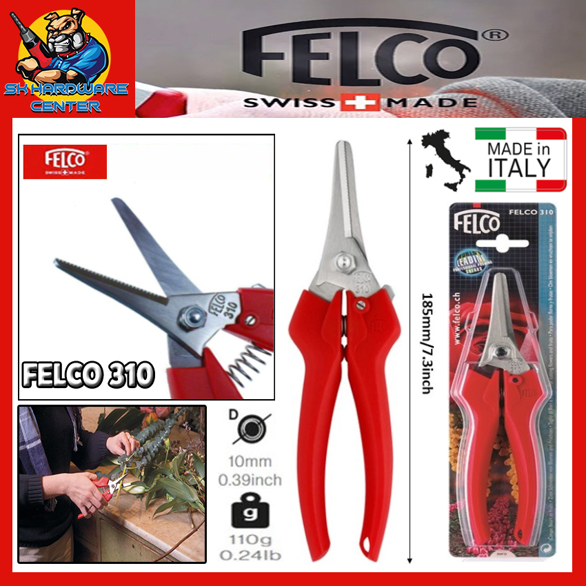 กรรไกรตัดแต่งกิ่งไม้ ตัดผลไม้ ทนทาน นุ่มมือ ตัดกิ่งไม้ได้ถึง 10mm น้ำหนัก 0.24lb FELCO รุ่น FELCO 310 (made in swiss)
