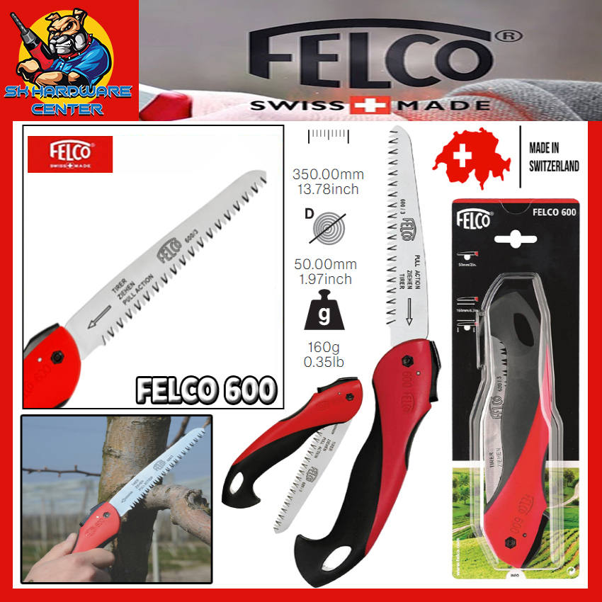 เลื่อยพับตัดกิ่งไม้ ใบเลื่อยยาว 16เซนติเมตร น้ำหนัก 160g FELCO รุ่น FELCO 600 (MADE IN SWITZERLAND)