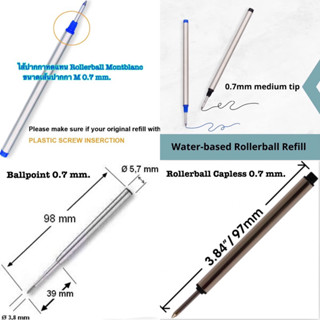 ไส้ปากกาทดแทน Montblanc ขนาด M 0.7 mm.