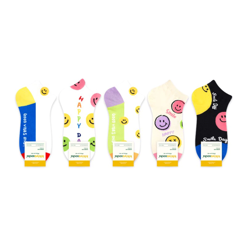 Chacha socks - ถุงเท้าข้อสั้น Smile set แบรนด์ kikiya ถุงท้าเกาหลี