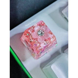 ปุ่มคีย์บอร์ดเรซิ่น (Sweet Sakura) Keycap Mx Switch(สวิทช์  เชอรี่) Mechanical keyboard