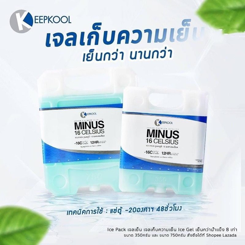 เจลเก็บความเย็น Minus -16 °C ขนาด750g. ไม่ต้องเติมน้ำ เจลเย็น เจล เจลทำความเย็น ice pack ice gel