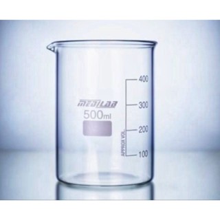 บีคเกอร์แก้ว (Medilab) Beaker Low Form, Graduated with Spoutประเทศอินเดียมี7ขนาด