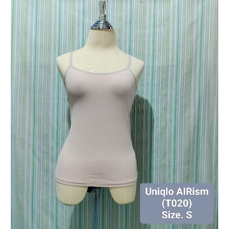 Uniqlo AIRism Bar top เสื้อสายเดี่ยวเสริมบรา แบรนด์แท้ มือ2 (สีเนื้อ)