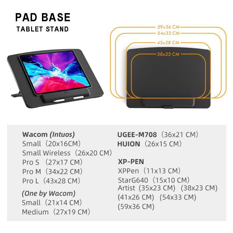 [ 𝐄𝐥𝐞𝐭𝐢𝐮𝐨 ] Pad Base รุ่น 3.1 แท่นวาง ipad สีดำ Upgrade ขนาดใหญ่ขึ้น ปรับระดับได้ ขาตั้งโต๊ะ