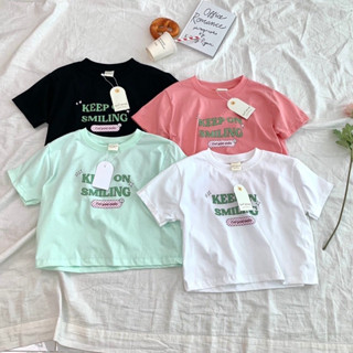 Sugarbeetshop | F19 CROP Keep smile tee 🤍 เสื้อครอปผ้าคอตตอน