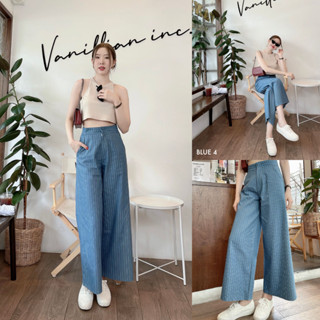 ส่งฟรี 👖 SLYQ LE BLEU STRIPE FLARE DENIM PANTS กางเกงยีนส์ขายาวลายทางทรงขากว้าง