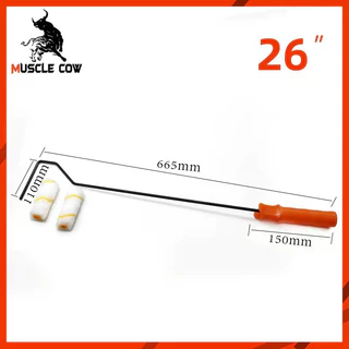 Muscle Cow อะไหล่ลูกกลิ้ง ทาสี ขนแกะแท้ ขนาด 4 นิ้ว (1 กล่อง 10 ลูก) ยี่ห้อ ลูกกลิ้ง สีน้ำ อะคริลิค สีน้ำมัน ขนแกะ