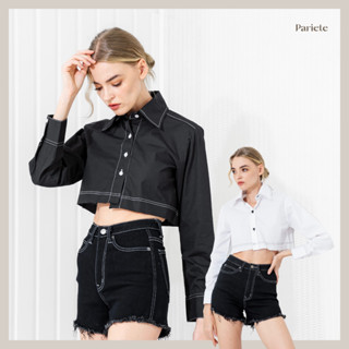 (Pariete.bkk) Stitching Shirt Crop