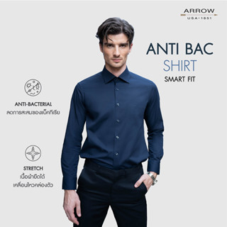 ARROW เสื้อเชิ้ต Antibacterial ระงับกลิ่นอับชื้น มีกระเป๋าเสื้อ ทรงSmart สีกรม MACM714-NV