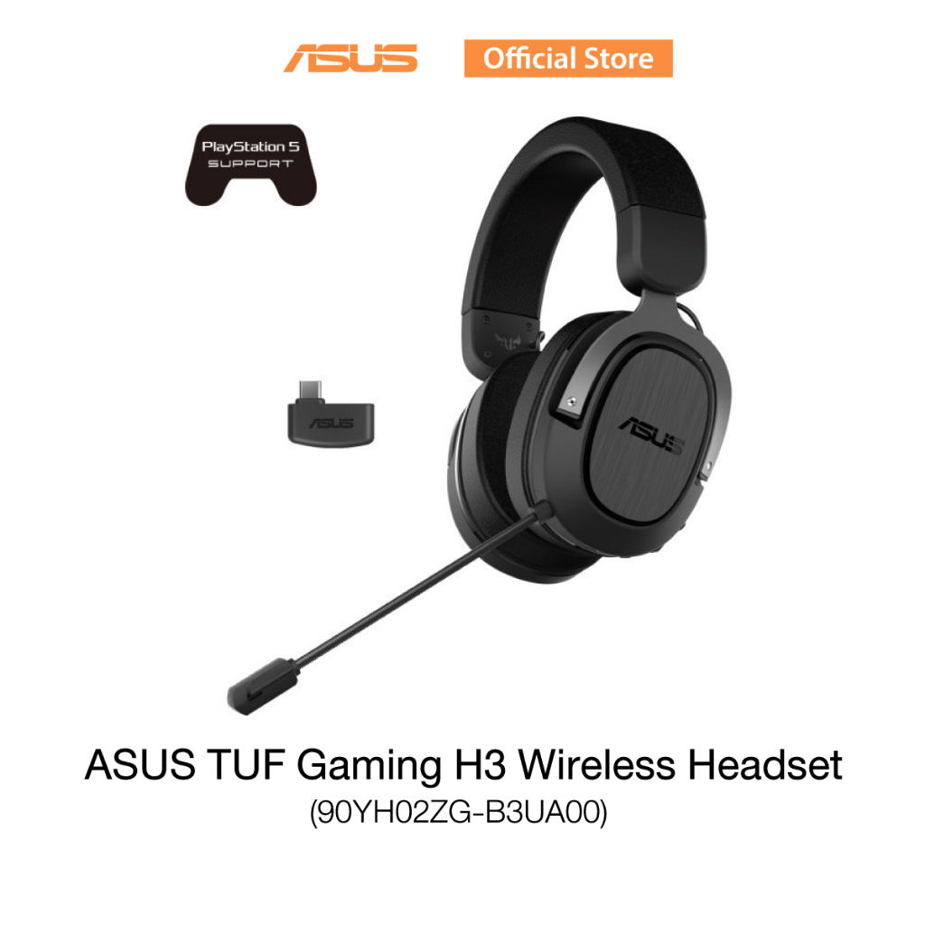 ASUS TUF Gaming H3 Wireless Headset (90YH02ZG-B3UA00), Wireless gaming headset features 2.4 GHz conn
