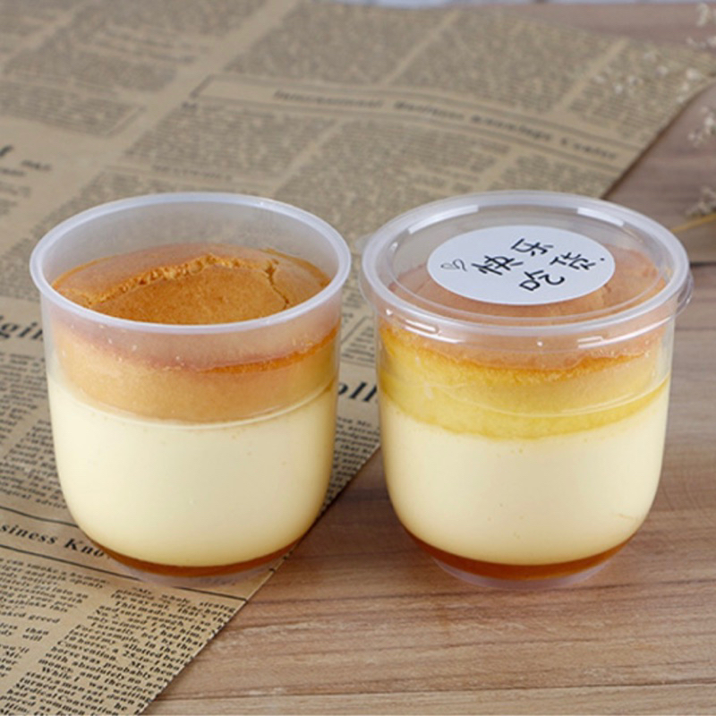 (180ml. 100ใบ) ถ้วยพุดดิ้งทรงสูง ถ้วยชีสเค้ก เข้าเตาอบได้  (พร้อมฝา)