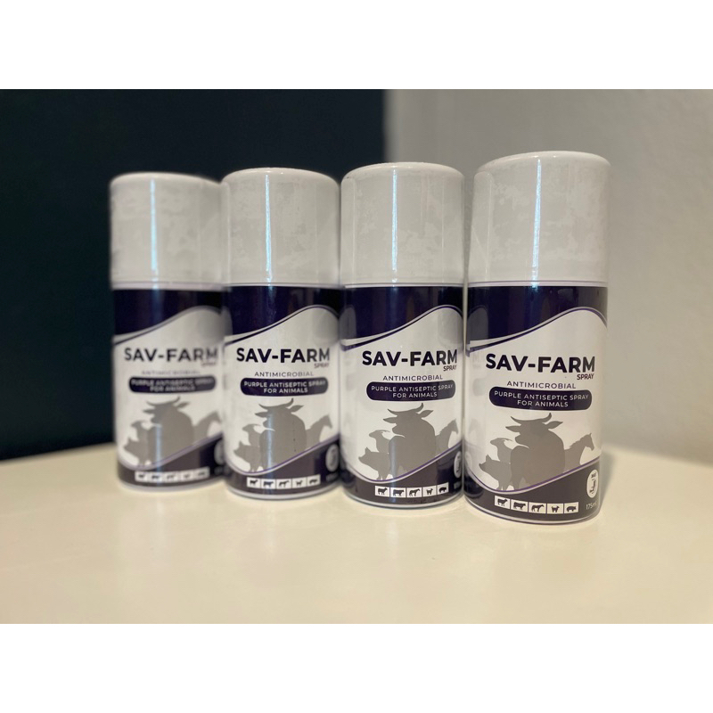 (แพค4กระป๋อง) สเปร์ยสมานแผลสำหรับสัตว์ Sav-farm spray 175 ml พ่นบาดแผลสดสำหรับสัตว์เลี้ยง