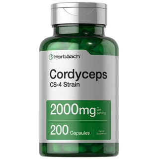 Horbaach Cordyceps CS-4 Strain 2,000 mg. 200 capsules ผลิตภัณฑ์เสริมอาหารจากถั่งเช่า เพิ่มการไหลเวียนเลือด