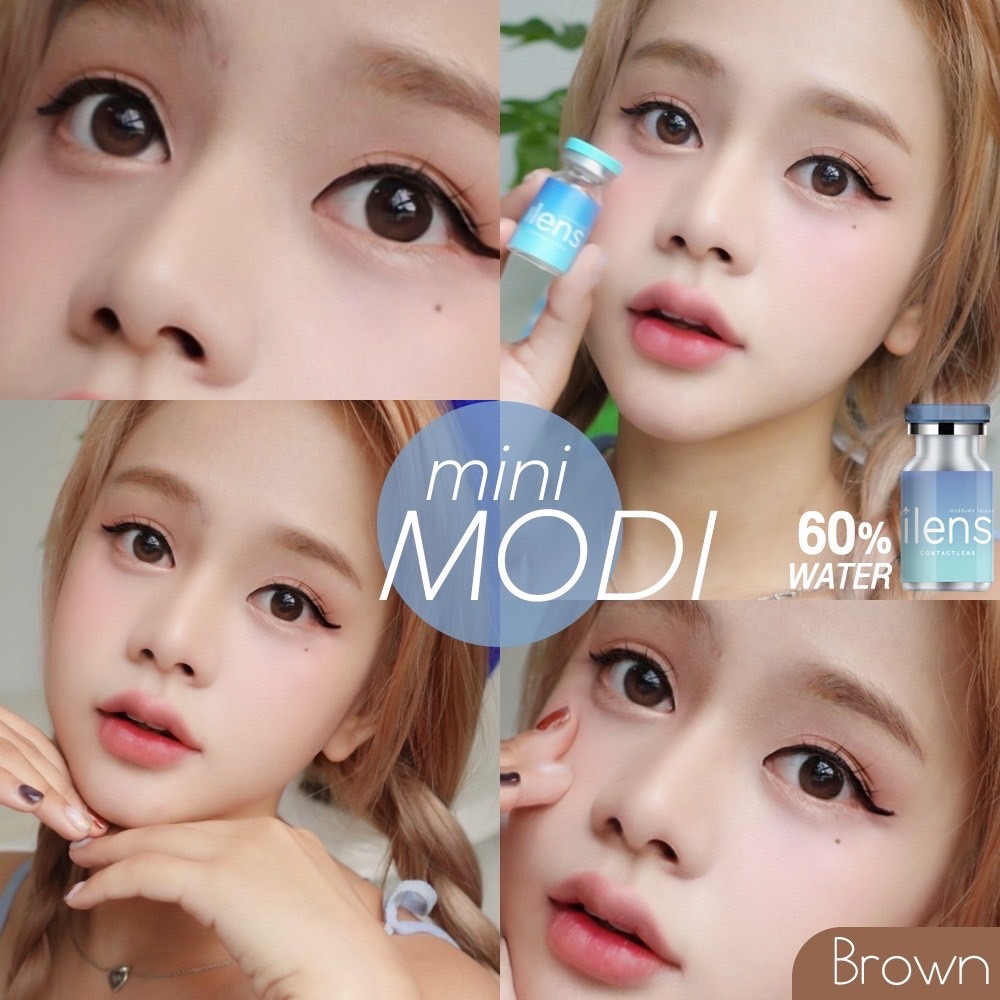 " มีค่าสายตา ilens Mini modi Gray Brown บิ๊กอาย สุดปัง คอนแทคเลนส์ รายเดือน มีอย แถมตลับฟรี เลนส์นิ่ม สวยปังมาก"