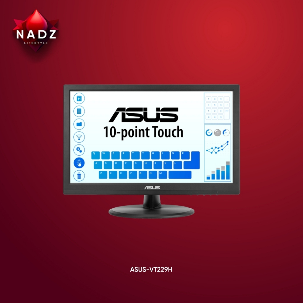 ASUS VT229H Touch Monitor - 21.5" FHD (1920x1080), 10-point Touch, IPS, 178° Wide Viewing Angle, Frameless, Flicker free