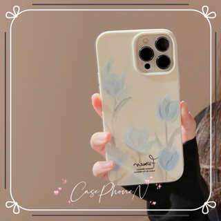 🔥สไตล์ใหม่🔥เคสไอโฟน iphone 11 14 Pro Max เรียบง่าย เล็กและสด ดอกไม้ภาพวาดสีน้ำมัน เคส iphone 12 13 Pro Case for iPhone