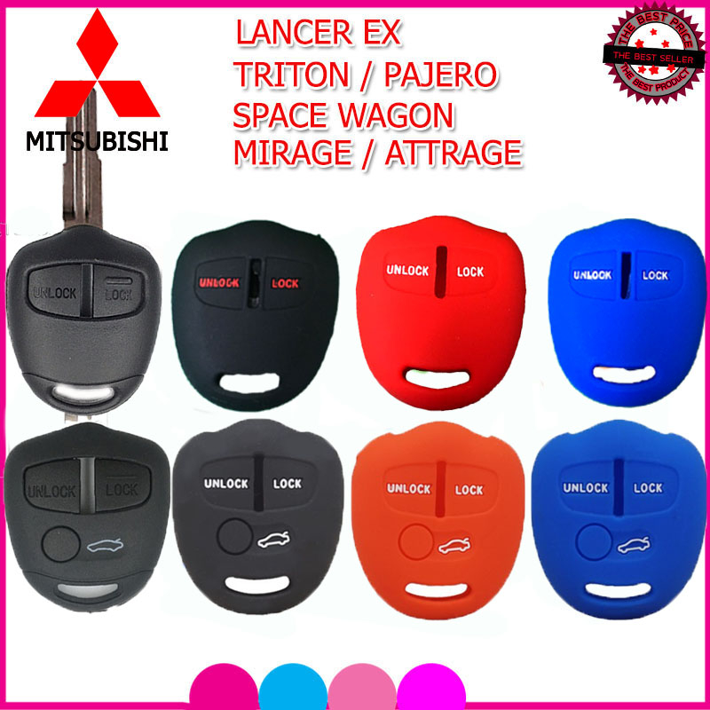 ปลอกกุญแจรีโมทรถมิตซูบิชิ Lancer/Triton/Pajero/Space wagon/Mirage/Attrage เคสซิลิโคนหุ้มรีโมท ซองซิลิโคนใส่กุญแจกันรอย