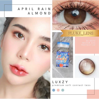 คอนแทคเลนส์ (ขนาดกลาง) 🎉 April Rain almond brown / black Luxzylens เลนส์กรองแสง Dia14.5 ของแท้รับจากบริษัทโดยตรง