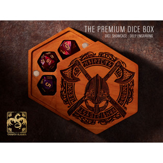 The Viking Dice Box CHERRY WOOD | Premium DnD Dice Box | D&amp;D DiceBox | Dice Vault | Dice Storage Tray for MTG RPG