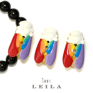 Leila Amulets แมลงภู่คำ ตาเพชร รุ่นบังเกิดทรัพย์ Baby Leila Collection รุ่น Pride Month (พร้อมกำไลหินฟรีตามรูป)