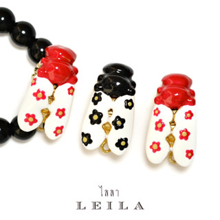 Leila Amulets แมลงภู่คำ ตาเพชร รุ่นบังเกิดทรัพย์ Baby Leila Collection รุ่น ดอกไม้ (พร้อมกำไลหินฟรีตามรูป)