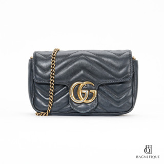 GUCCI MARMONT SUPER MINI BLACK CALF GHW