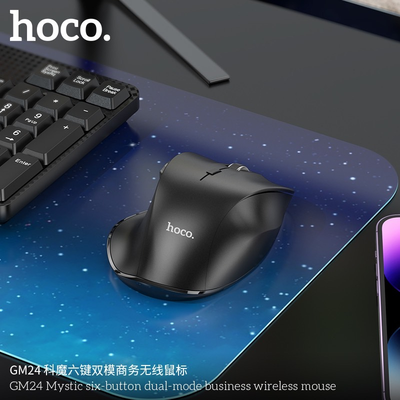 HOCO GM24 เมาส์ไร้สาย  รองรับ Bluetooth 5.2 & Wireless 2.4GHz ปรับความเร็ว 3 ระดับ เมาส์บลูทูธ hc6