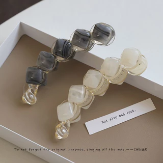 กิ๊บกล้วย Marble Banana กิ๊บกล้วยหินเทียม ตัวหินเทียมจะออกใสมันวาว ขนาดยาว 10.cm. กิ๊บติดผม กิ๊บหนีบผม กิ๊บผม