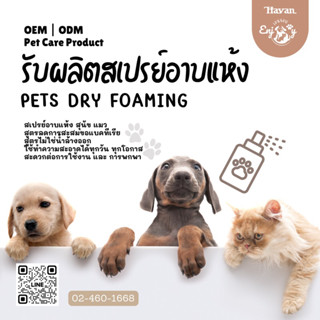 รับผลิตสเปรย์อาบแห้ง PETS DRY FOAMING