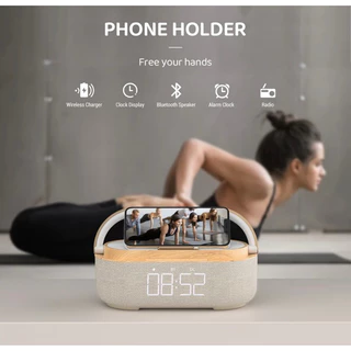 พร้อมส่ง S29 Wireless Charger ใหม่ไม้โคมไฟ LED ลำโพงบลูทูธชาร์จผู้ถือ15W Fast Charging Stand Hands ฟรี CALL