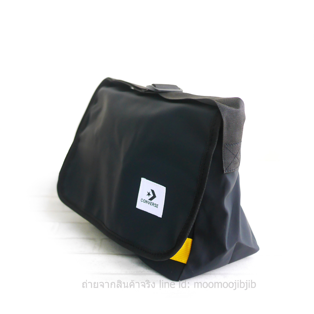 Converse Messenger สีดำด้าน หนัง pu หนา กันน้ำได้ ทรงสวย ใส่หนังสือเรียน ไอแพด สายยาว