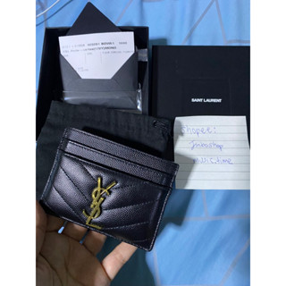 Ysl cardholder Y21 ดำโลโก้ทอง ของแท้ สภาพดี มือ2