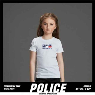 Police Bodykid เสื้อเด็ก ผู้หญิง/ผู้ชาย ขาว,ดำ,เทา  K137