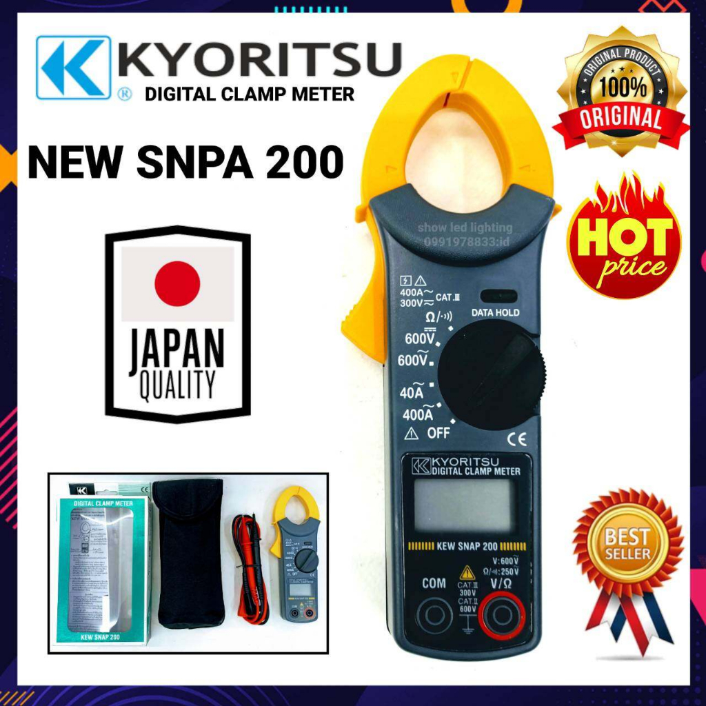 Kyoritsu รุ่น KEW SNAP 200 แท้ JAPAN 100% 400A/AC  คลิปแอมป์ แคลมป์มิเตอร์ ดิจิตอล Kyoritsu Made in 