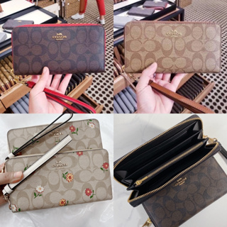 แท้100%พร้อมส่ง Coach Long Zip Around Wallet CH360/C4452