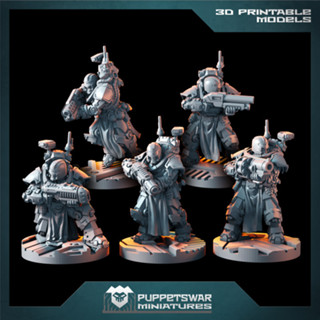 Knight Prime Recon Gunners - 3d print miniature board game model war game -  Puppetswar Miniatures