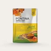 PONTINA HERBAL SOAP สบู่สมุนไพรพรทิน่า สบู่พรทิน่า (1 ห่อ 5 ก้อน)