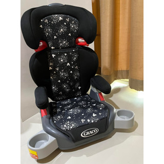 คาร์ชีทมือสอง Graco junior seat สีดำ ติดตั้งด้วยระบบ Seat Belt ใช้งานได้ 2 แบบ ตามวัยน้อง