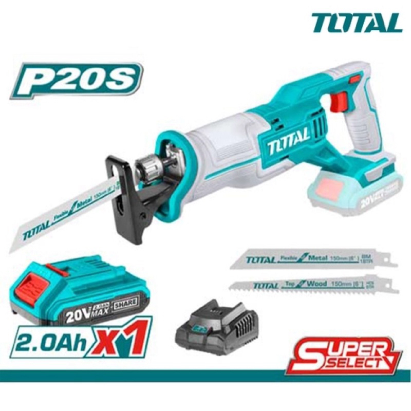 Total เลื่อยชัก แบตเตอรี่ ไร้สาย 20 โวลท์ รุ่น TRSLI1152 ( 20V Li-ion Reciprocating Saw ) เลื่อยชัก เลื่อยไร้สาย 03rrk