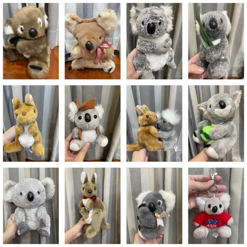 ตุ๊กตาเหมือนจริง ตุ๊กตา โคอาลา จิงโจ้ สัตว์ออสเตรเลีย Australia Animals Koala Kangaroo งานสะสม สภาพด