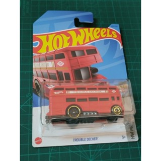 Hot Wheels รถเมล์สองชั้นอังกฤษ Trouble Decker ปี 2023 ซีลในกล่องมุมกล่องไม่คม