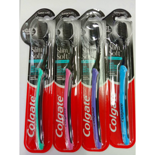 แปรงสีฟัน Colgate Slim Soft Charcoal ขนแปรงผสมชาร์โคล  MFG 15/08/2022