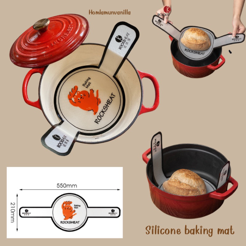 Silicone baking mat for Dutch oven bread baking  ซิลิโคนรองอบ sourdough ขนมปังเปลือกแข็ง